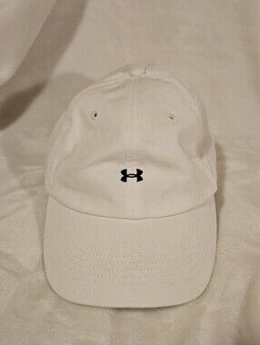 Womans Under Armour White & Black Logo Baseball Hat